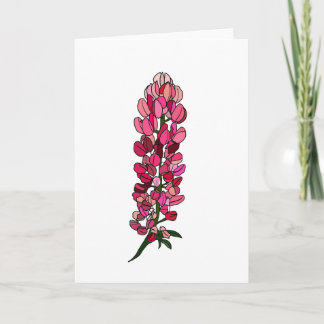 Blank greeting card with lupin design