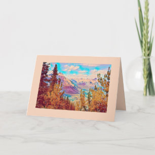 Blank Greeting Card with Mountain Scene