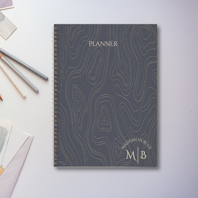Blank Grey Abstract Personalised Planner  (Creator Uploaded)