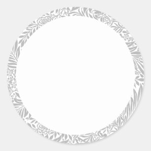 Blank grey and white floral Label