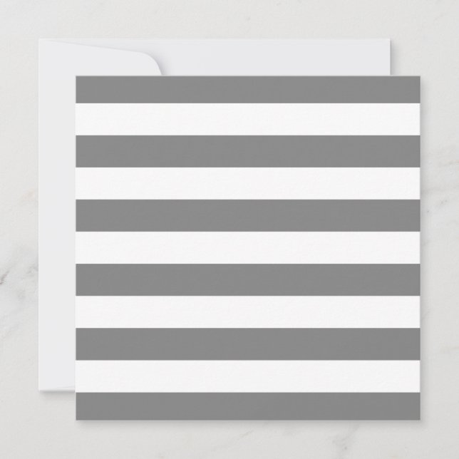 Blank Grey and White Stripes Invitation (Front)