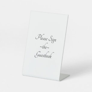 Blank Guestboo Table Sign! Add images and text! Pedestal Sign