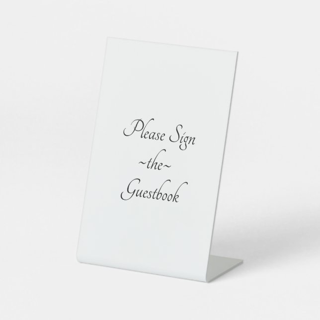 Blank Guestboo Table Sign! Add images and text! Pedestal Sign (Front)
