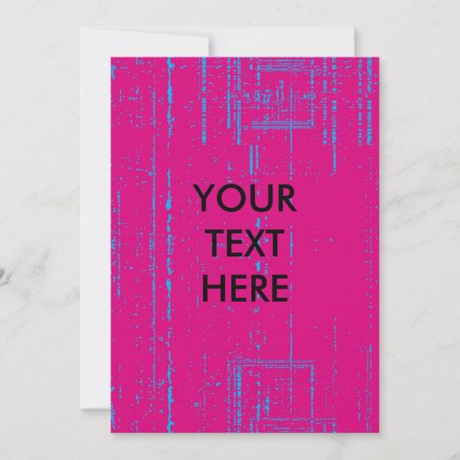 Blank Halftone Grunge Texure Invitation Card (Front)