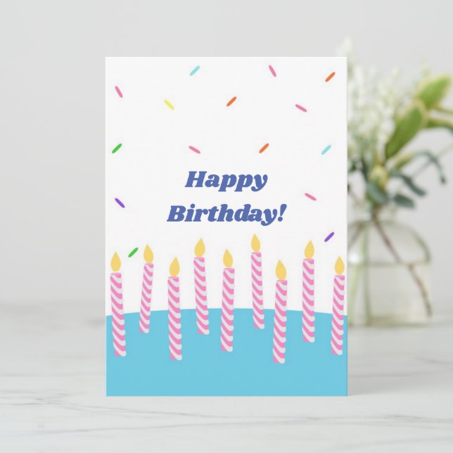Blank Happy Birthday Card (Standing Front)