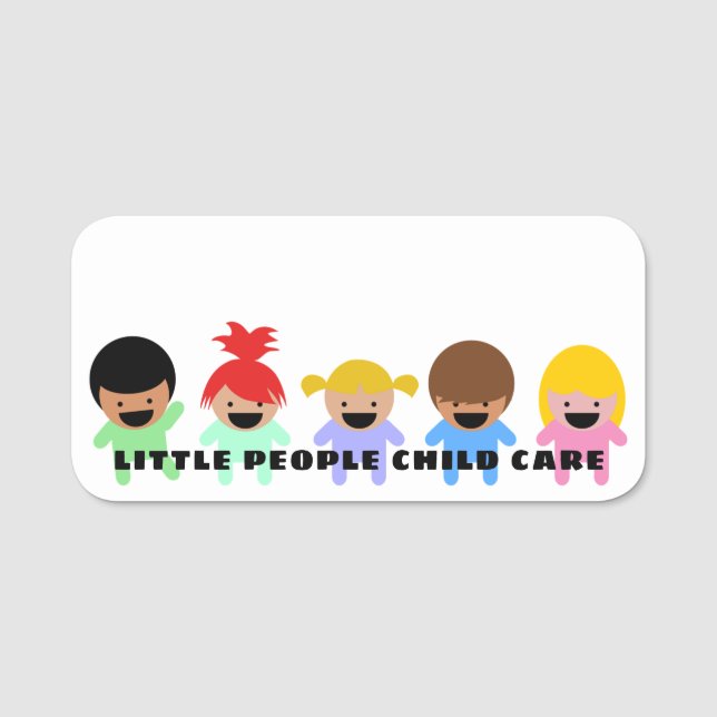 Blank Happy Children Daycare Name Tag (Front)