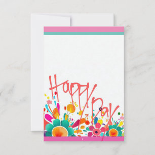 blank "happy Day" note card, thank you note.  Card