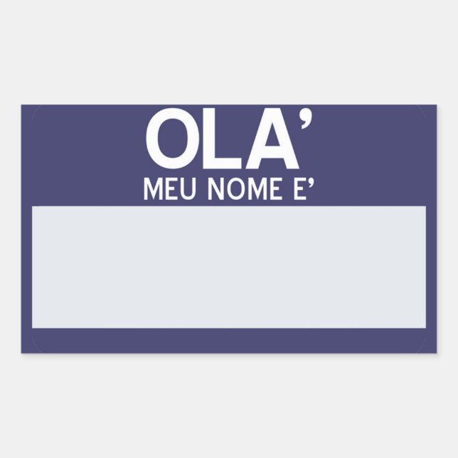 Blank Hello My Name Is ... Customisable Rectangular Sticker (Front)