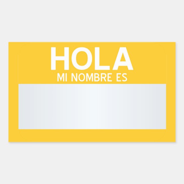 Blank Hello My Name Is ... Customisable Rectangular Sticker (Front)