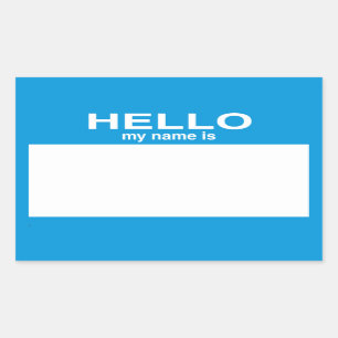 Blank Hello My Name Is ... Customisable Rectangular Sticker