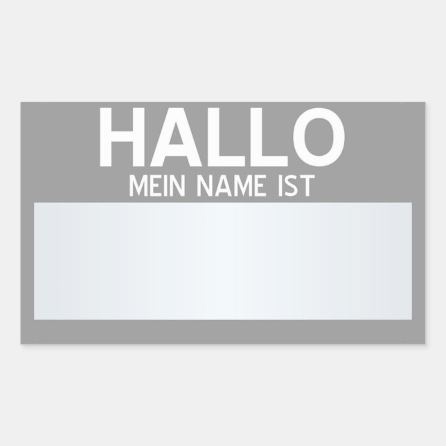 Blank Hello My Name Is ... Customisable Rectangular Sticker (Front)