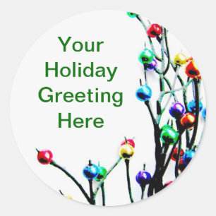 Blank Holiday Greeting Classic Round Sticker