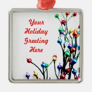 Blank Holiday Greeting Metal Tree Decoration