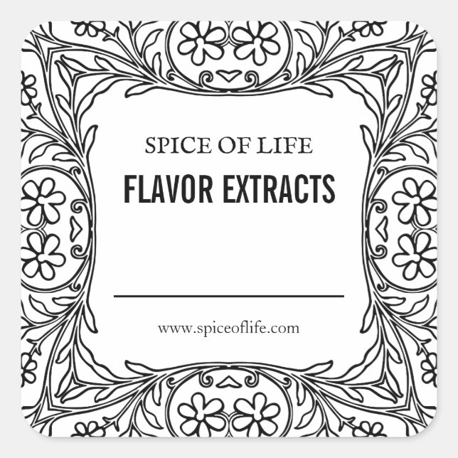 Blank Homemade Flavour Extract Labels (Front)