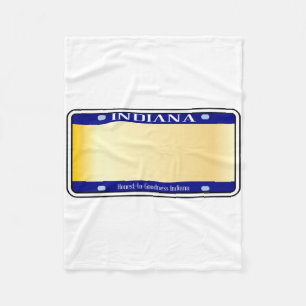 Blank Indiana State License Plate Fleece Blanket
