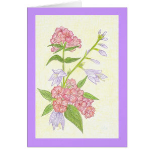 Blank inside floral card to customise personalise