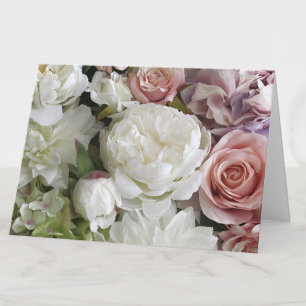 Blank Inside Pretty Floral Pink Elegant Folded Note Card