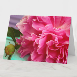 Blank Inside Pretty Pink Floral Elegant Folded Note Card