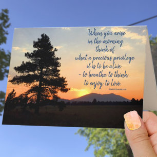 Blank Inside Sunrise Photo Gratitude Quote  Card