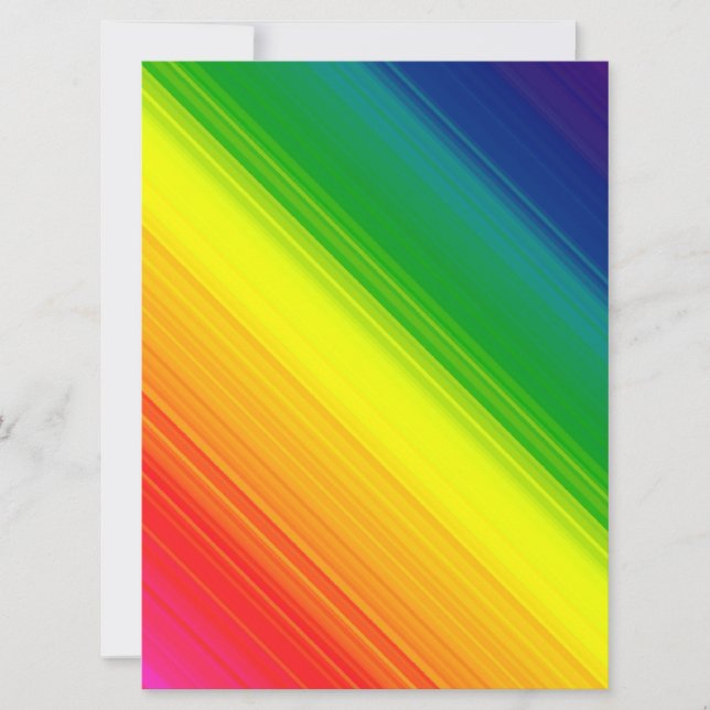 Blank Invitation, All Sizes, Gay Pride Rainbow Invitation (Front)