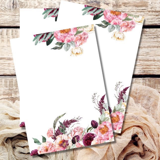 Blank Invitation Blush Pink Burgundy Peony Rose (Creator Uploaded)