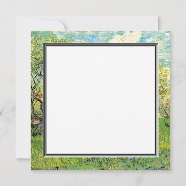 blank invitation. van Gogh Orchard in Blossom Invitation (Front)