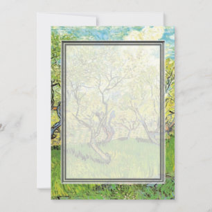 blank invitation. van Gogh Orchard in Blossom Invitation