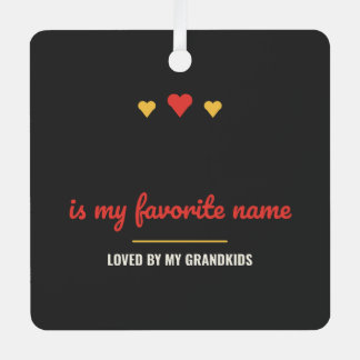 Blank Is My Favourite Name Personalised Metal Tree Decoration