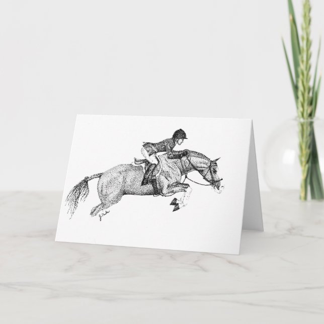 Blank Jumping Horse Greeting Card (Front)