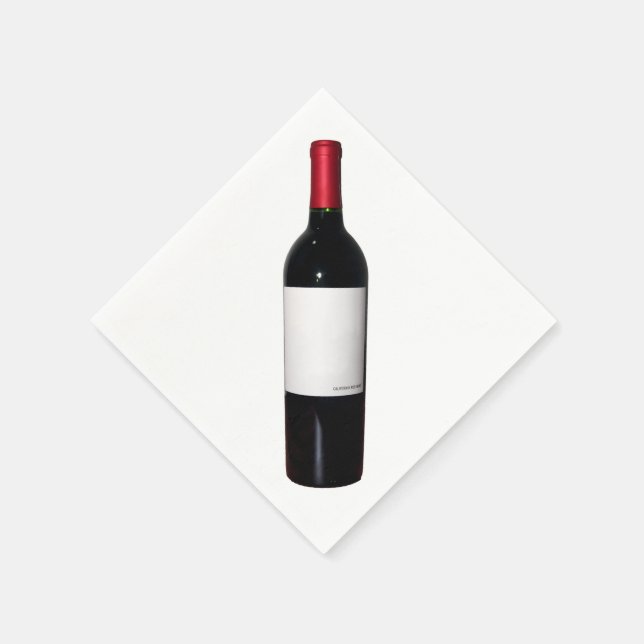 Blank Label Wine Bottle Napkins (Corner)