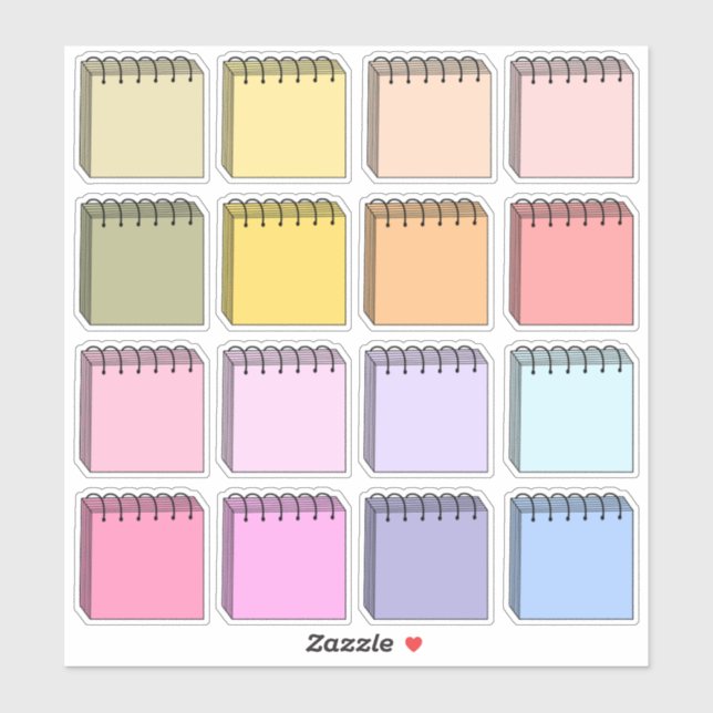 Blank Labels Writable Pastel Colour Mini Planner (Sheet)