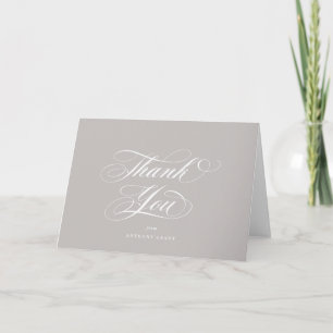 Blank Latte Elegant Script Graduation Thank You Card