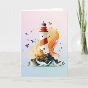 Blank Lighthouse Greeting Card