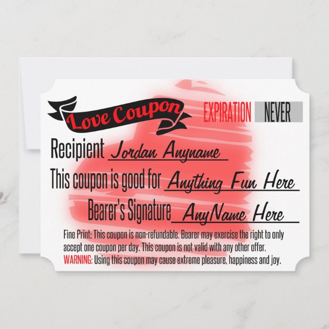 Blank Love Coupon Gift (Front)