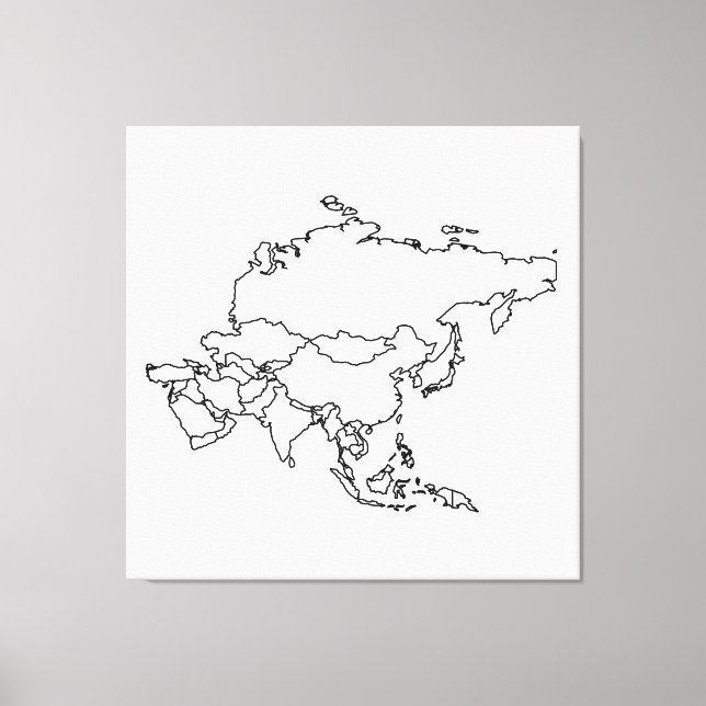 Blank Map of Asia Canvas Print (Front)