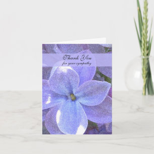 Blank Memorial Photo Thank You Note Card -- Lilacs