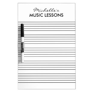 Blank music score dry erase whiteboard for teacher