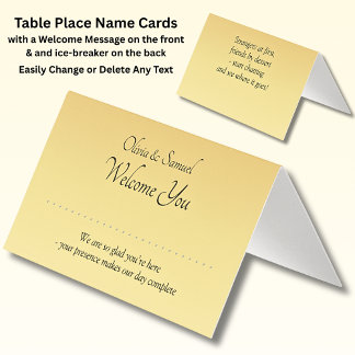 Blank Name - Table Place Card - with Messages