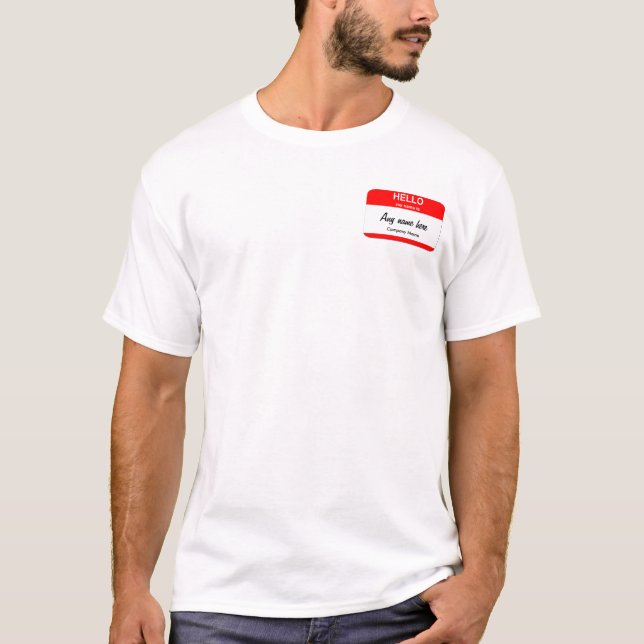 Blank Name Tag Templates T-Shirt (Front)