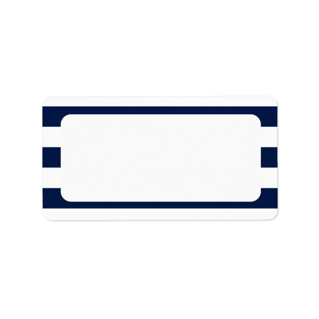 Blank Nautical Wedding Navy Stripes Label (Front)
