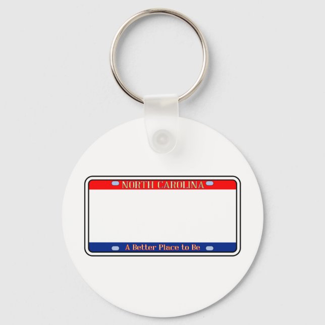 Blank North Carolina License Plate Key Ring (Front)