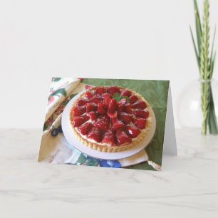 Blank Note Card - Easy-Breezy Strawberry Cream Tar