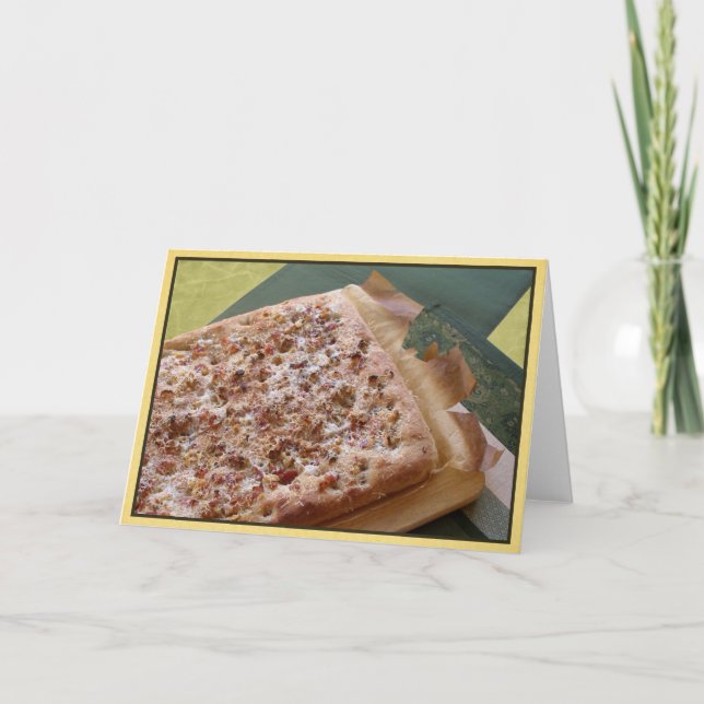 Blank Note Card  Parmesan, Bacon & Walnut Focaccia (Front)