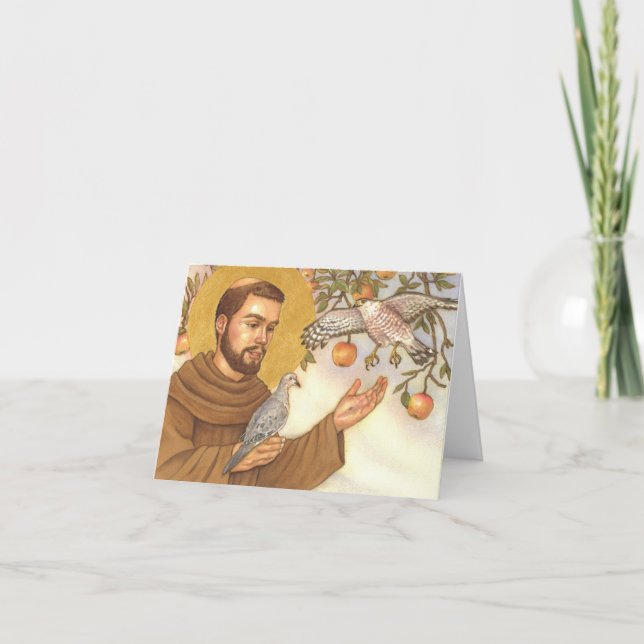 blank note card St Francis & birds (Front)
