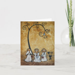 Blank Note Card Whimsical No Evil Creeper Art