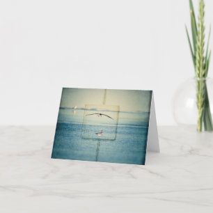 Blank Note Card with photo from a shore scene