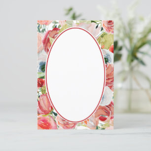 Blank Orange and red floral background wedding    Invitation