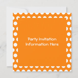 Blank Orange with White Polka Dots Invitation