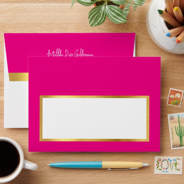 BLANK panel ultra trendy modern pink gold Envelope (Desk)