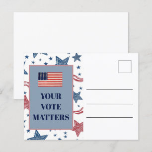 Blank Patriotic Vote Campaign Postcard